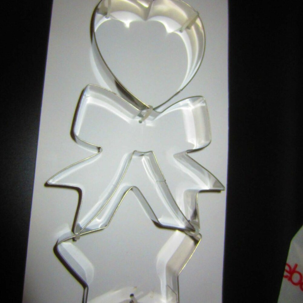 MARTHA STEWART 3 Cookie cutters heart bow star NEW $17